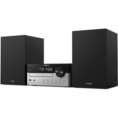 Wieża PHILIPS TAM4205/12 Czarna, Odtw.CD/-R/-RW/MP3, Bluetooth, Wbudowany korektor dźwięku, Tuner FM, Wejście USB