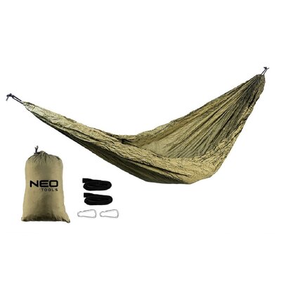 Hamak NEO TOOLS Zestaw 63-124 330 x 140 cm Zielony