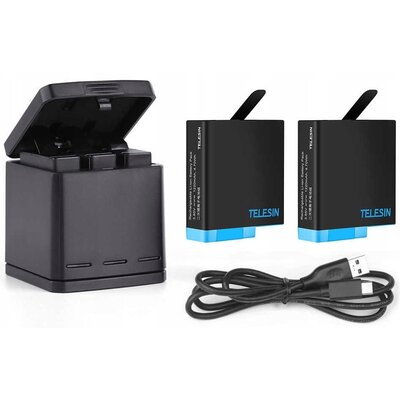 Akumulator TELESIN GP-BNC-801 do GoPro 5/6/7/8 (2 szt.) + ładowarka + kabel