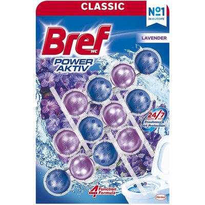 Kostka do WC BREF Power Aktiv Lawenda 3x50g