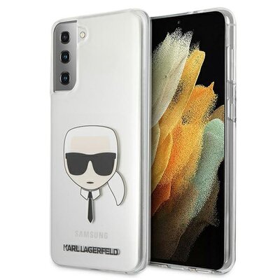 Etui KARL LAGERFELD Transparent Karl's Head do Samsung Galaxy S21+ Przezroczysty