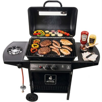 Grill ogrodowy gazowy ACTIVA Halifax 11993 5.5 kW + 2.5 kW 48 x 37 cm
