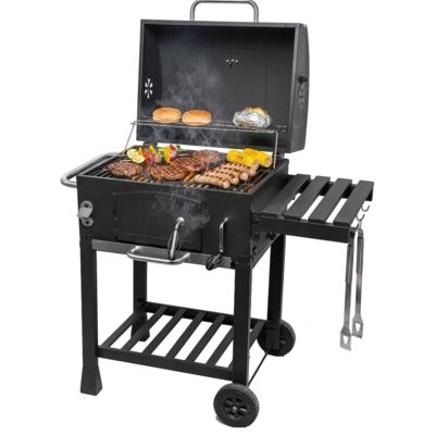 Grill ogrodowy węglowy ACTIVA Angular 11245C Zamykany, żeliwny ruszt, termometr