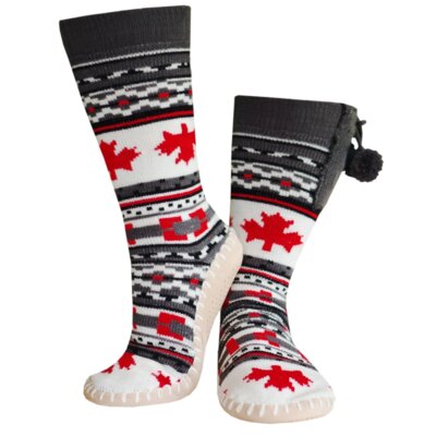 Podgrzewane kapcie GLOVII GQ4M (rozmiar 36-40) Biało-czerwono-szary