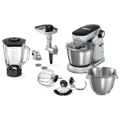 Robot kuchenny planetarny BOSCH MUM9B34S27 Optimum 1400W z blenderem kielichowym, maszynką do mięsa + misa BOSCH MUZ9ER1 do robotów Optimum MUM9