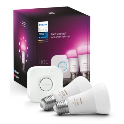 Inteligentna żarówka LED PHILIPS HUE 212378 9W E27 Bluetooth, ZigBee (2 szt.) + Mostek