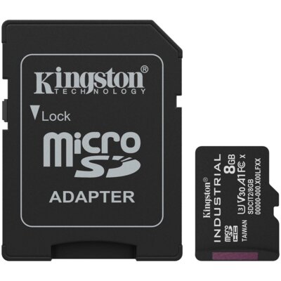 Karta pamięci KINGSTON Industrial microSDHC 8GB + Adapter