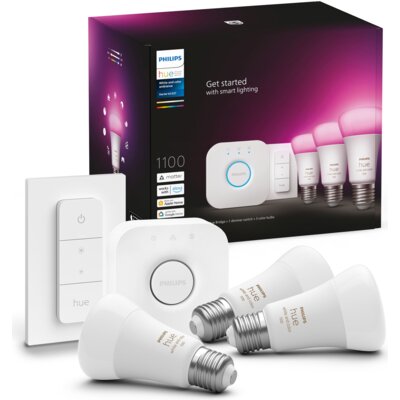 Zestaw startowy PHILIPS HUE 929002468804 9W E27 (3 szt.) + mostek Bridge