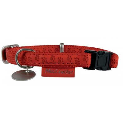 Obroża ZOLUX Mac Leather (33 - 47 cm) Czerwony