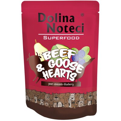 Karma dla psa DOLINA NOTECI Superfood z wołowiną i sercami gęsi 300g
