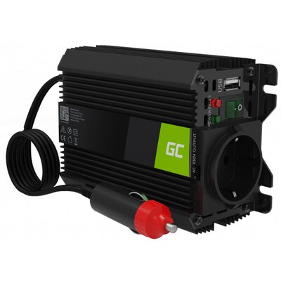 Przetwornica GREENCELL Pro 12V na 230V 150W/300W Modyfikowana sinusoida