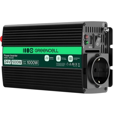 Przetwornica GREENCELL 24V na 230V 500W/1000W Modyfikowana sinusoida