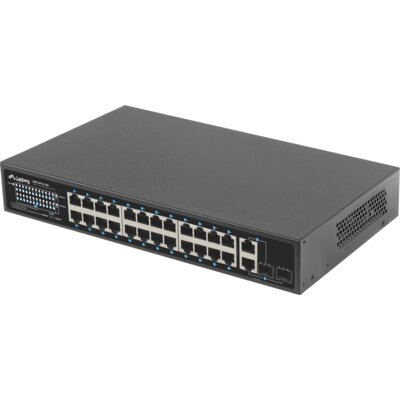 Switch LANBERG RSFE-24P-2C-360 Fast Ethernet, 28 portów, Funkcja PoE
