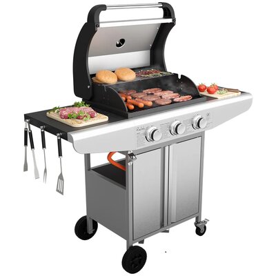 Grill ogrodowy gazowy KOLER Relish v1 Compact Srebrny 9.6 kW 47 x 40 cm