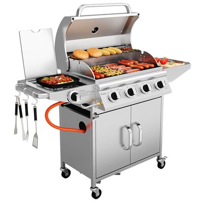 Grill ogrodowy gazowy KOLER Relish v2 Srebrny 16 kW 66 x 40 cm