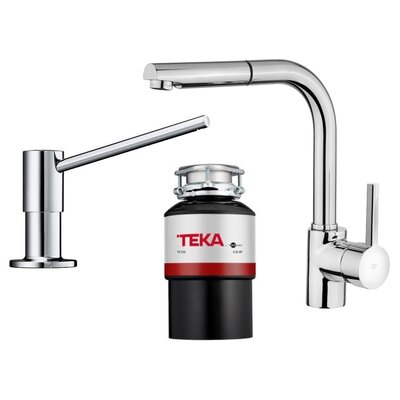 Bateria TEKA ARK 938 + Młynek do rozdrabniania odpadów TEKA TR 550 + Dozownik BLANCO Torre 512593 Chrom