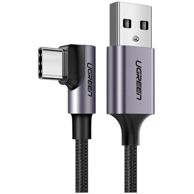 Kabel kątowy USB-A - USB-C UGREEN US284 15W 3 m Czarno-szary