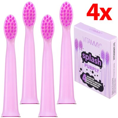 Oryginalna końcówka do szczoteczki VITAMMY Splash Fioletowy (4 szt.) (Zapewnia świeżość jamy ustnej)