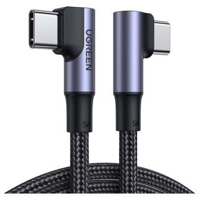 Kabel kątowy USB-C - USB-C UGREEN US335 Czarny