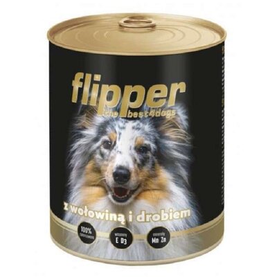 Karma dla psa DOLINA NOTECI Flipper z wołowiną i drobiem 800 g