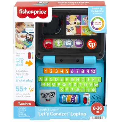 Obraz przedstawiający Zabawka laptop edukacyjny FISHER PRICE Ucz się i śmiej! Porozmawiajmy HHX33
