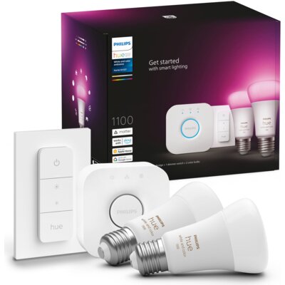 Oświetleniowy zestaw startowy PHILIPS HUE 929002468805 9W E27 Bluetooth, ZigBee (2 sztuki)