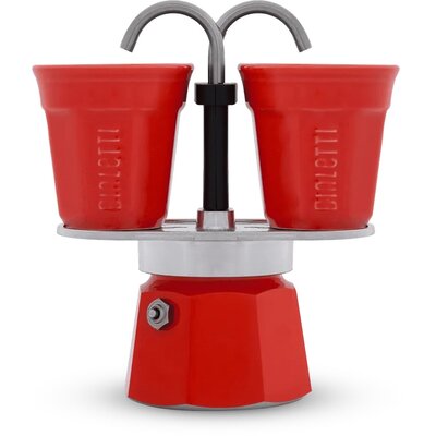 Kawiarka BIALETTI Mini Express 2TZ Czerwony 100 ml + 2 filiżanki