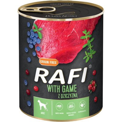 Karma dla psa RAFI z dziczyzną, borówką i żurawiną 800 g