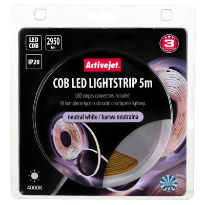 Taśma LED ACTIVEJET AJE-COB barwa neutralna 5 m