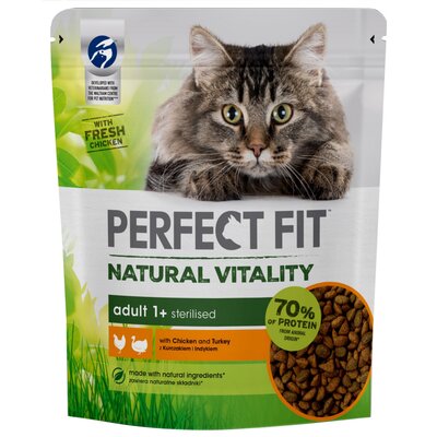 Karma dla kota PERFECT FIT Natural Vitality Kurczak z indykiem 650 g