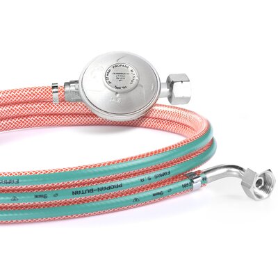 Wąż do gazu VÖGEL końcówka kątowa-krótka (3 m) z reduktorem