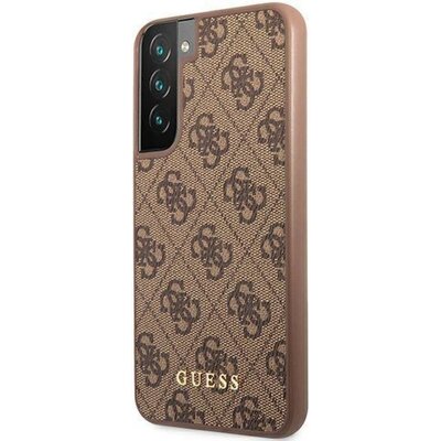 Etui GUESS 4G Metal Gold Logo do Samsung Galaxy S22 Brązowy