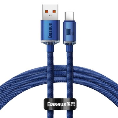 Фото - Кабель BASEUS Kabel USB - USB-C  Crystal Shine 100W 1.2 m Niebieski Crystal Shine 