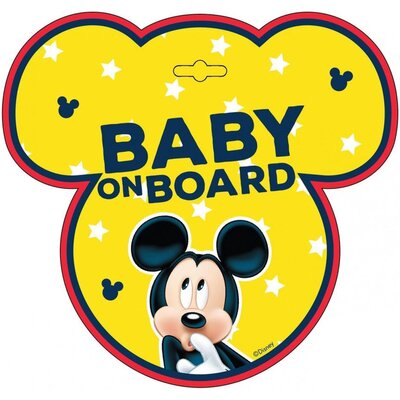 Zdjęcia - Akcesoria do fotelików samochodowych Disney Tabliczka Baby On Board  Myszka Mickey 