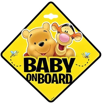 Zdjęcia - Akcesoria do fotelików samochodowych Disney Tabliczka Baby On Board  Kubuś Puchatek 