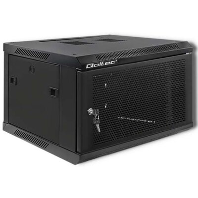 Szafa RACK QOLTEC 19" 6U 54489 600 x 600 mm, Wisząca Czarny