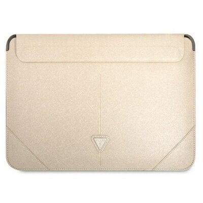 Etui na laptopa GUESS Saffiano Triangle Logo Sleeve 16 cali Beżowy