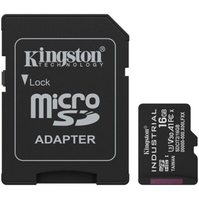 Karta pamięci KINGSTON Industrial microSDHC 16GB + Adapter