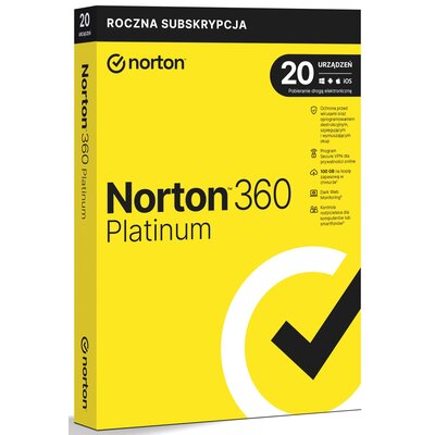 Фото - Програмне забезпечення Norton Antywirus  360 Platinium 100GB 20 URZĄDZEŃ 1 ROK Kod aktywacyjny 
