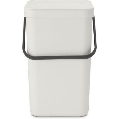 Kosz na śmieci BRABANTIA 214400 Sort & Go odchylane wieczko, rączka do przenoszenia, do zawieszenia 25L Jasnoszary