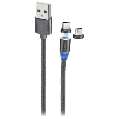 Kabel USB - Micro USB/USB-C ARKS 1 m Czarny