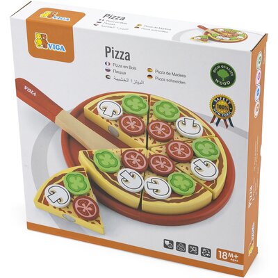 Zdjęcia - Zestaw do zabawy dla dzieci VIGA Zabawka  Learn from Fun Pizza do krojenia 58500 