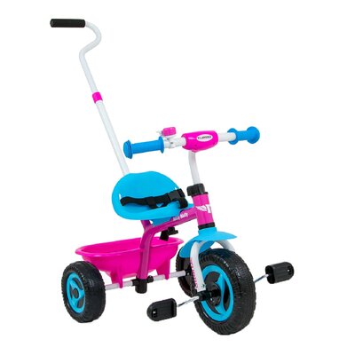Rowerek trójkołowy MILLY MALLY Turbo Stalowa rama, Dzwonek Różowo-niebieski