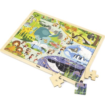 Фото - Пазли й мозаїки VIGA Puzzle  Na podkładce: Poznajemy zoo 44587  Poznajemy zoo (48 elementów)