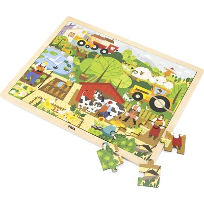 Zdjęcia - Puzzle i mozaiki VIGA Puzzle  Na podkładce: Poznajemy farmę 44588  Poznajemy f (48 elementów)