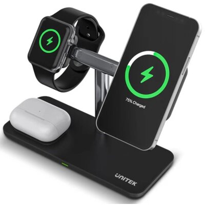 Ładowarka indukcyjna UNITEK MagMighty TRI 3w1 15W Czarny