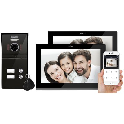 Zestaw wideodomofonowy EURA VDP-82C5 Czarny Wi-Fi