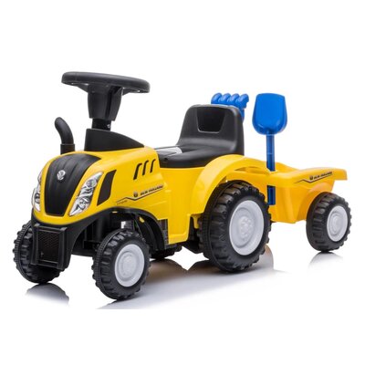 Jeździk SUN BABY Traktor z przyczepą New Holland Żółty