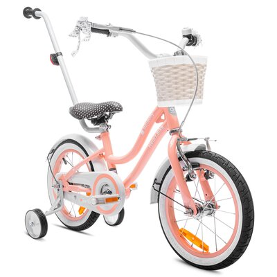 Rower dziecięcy SUN BABY Heart Bike 14 cali dla dziewczynki Morelowy
