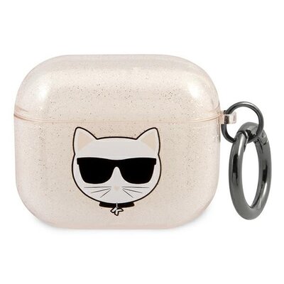 Etui na słuchawki KARL LAGERFELD Choupette Head do Apple AirPods 3 Złoty